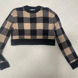 Tahari Black and Cream Striped Sweater